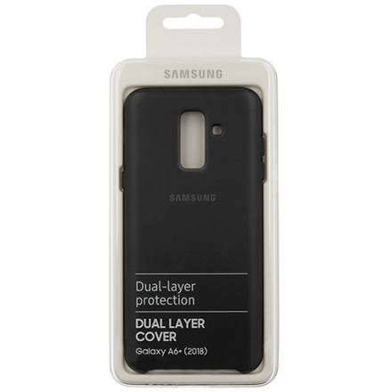 Originální pouzdro Samsung A6 Plus 2018 Galaxy A605 Dual Layer Cover (ef-pa605cbegww) ČERNÝ