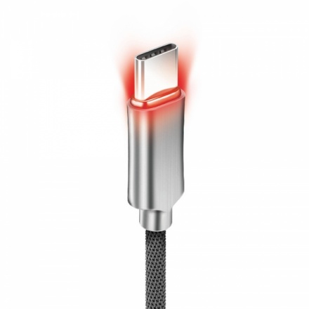 Kabel USB pro iPhone Lightning 8kolíkový FORCELL SMART 2,4A C801 1 metr šedá-černá
