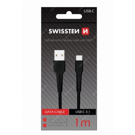 SWISSTEN datový kabel USB - USB-C 1m černá (71505530)
