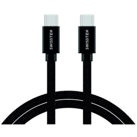 DATOVÝ KABEL SWISSTEN TEXTILE USB-C / USB-C 2,0 M ČERNÁ 71528201