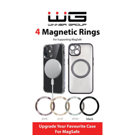 Magnetická nálepka WG MagSafe pro nalepení na kryt, 4ks (11225)
