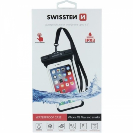Pouzdro Vodotěsné Swissten waterproof velikosti 6,5“, černá 8595217465213