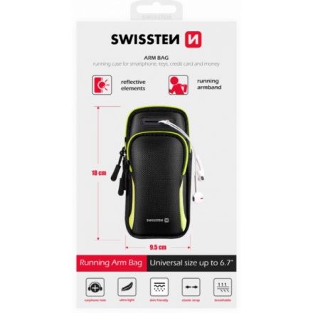 Pouzdro sportovní SWISSTEN ARMBAG CASE, na ruku, černá 32903500