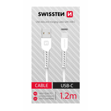 Swissten datový kabel USB/USB-C bílý 1,2m 71506020