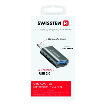 SWISSTEN OTG ADAPTER LIGHTNING(M)/USB-A(F) 55500300