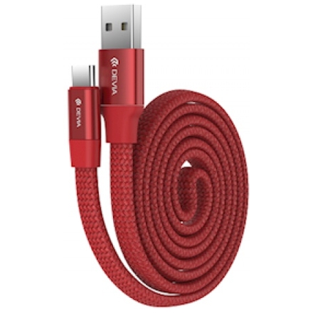 Kabel DEVIA Ring Y1 micro USB Typ-C red 0,8m 005402