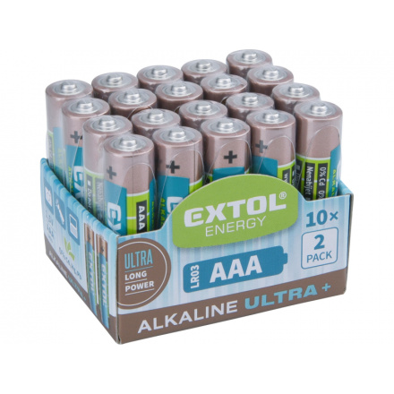 baterie alkalické, 20ks, 1,5V AAA (LR03) 42012