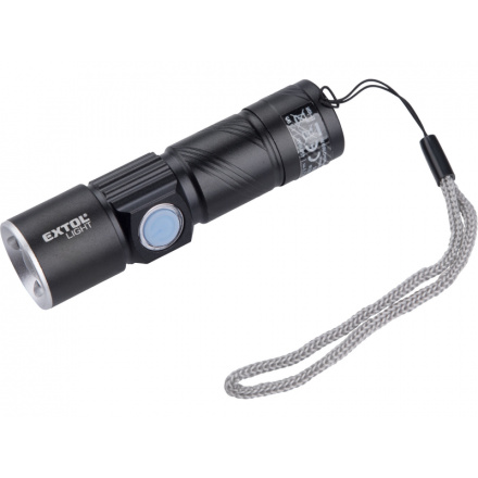 svítilna 150lm, zoom, USB nabíjení, XPE 3W LED 43135