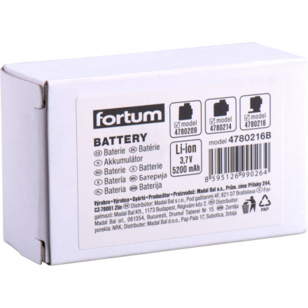 baterie akumulátorová k laserům, 3,7V, Li-ion, 5200mAh (19,2Wh) 4780216B