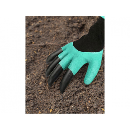 rukavice zahradní polyesterové s latexem a drápy na pravé ruce, velikost 8" 8856661