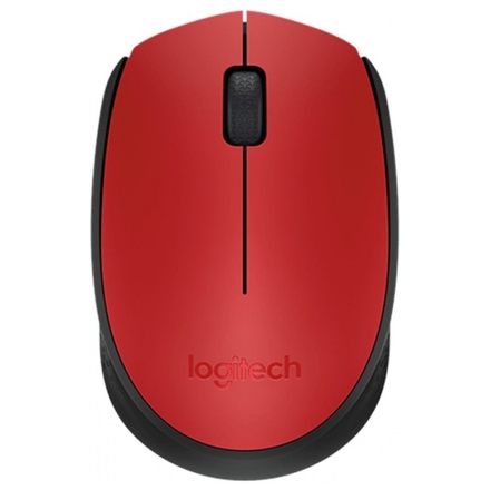 Logitech M171/Kancelářská/Optická/1 000 DPI/Bezdrátová USB/Černá-červená, 910-004641