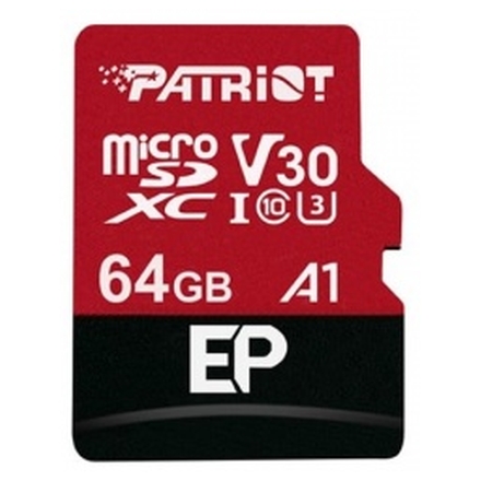 Patriot V30 A1/micro SDXC/64GB/UHS-I U3 / Class 10/+ Adaptér, PEF64GEP31MCX