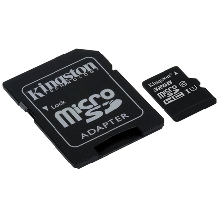 32GB microSDHC Kingston CL10 UHS-I 80R + SD adap., SDCS/32GB