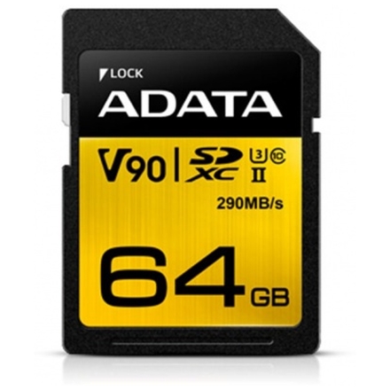 Adata/SDXC/64GB/290MBps/UHS-II U3 / Class 10, ASDX64GUII3CL10-C