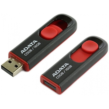 ADATA C008/16GB/USB 2.0/USB-A/Červená, AC008-16G-RKD