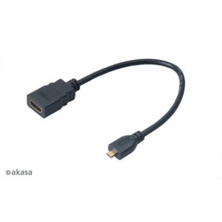 AKASA - HDMI na mikro HDMI adaptér - 25 cm, AK-CBHD09-25BK