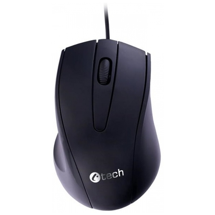 C-TECH Myš WM-07/Ergonomická/Optická/Pro praváky/1 200 DPI/Drátová USB/Černá, WM-07