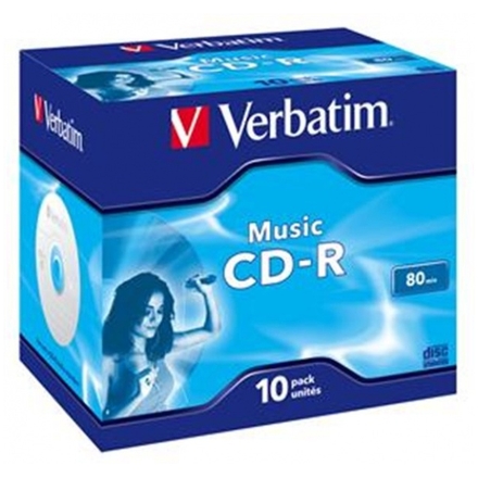 VERBATIM CD-R(10-pack)AudioLiveit!/Color/Jewel/80m, 43365