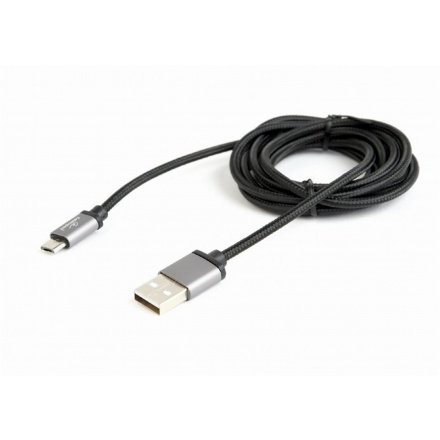 GEMBIRD Opletaný MicroUSB - USB 2.0,  M/M, 1,8 m, černý, CCB-mUSB2B-AMBM-6