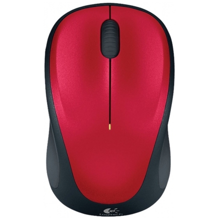 Logitech M235/Cestovní/Optická/1 000 DPI/Bezdrátová USB/Černá-červená, 910-002496