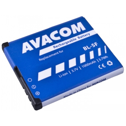 Baterie AVACOM GSNO-BL5F-S1000A do mobilu Nokia N95, E65, Li-Ion 3,6V 1000mAh (náhrada BL-5F), GSNO-BL5F-S1000A