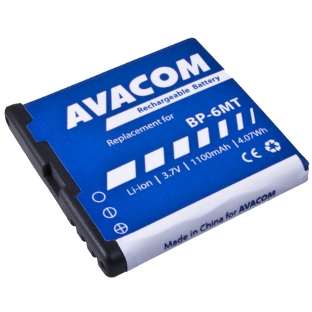 Baterie AVACOM GSNO-BP6MT-S1100A do mobilu Nokia E51, N81, N81 8GB, N82, Li-Ion 3,6V 1100mAh, GSNO-BP6MT-S1100A