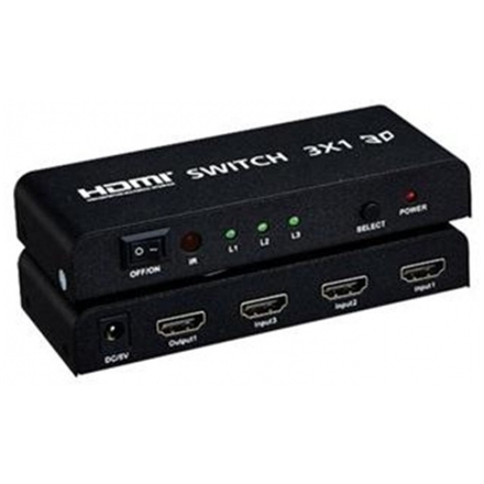 PremiumCord HDMI switch 3:1 kovový, dálkové ovl., khswit31b