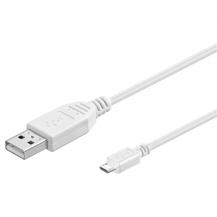 PremiumCord Kabel micro USB 2.0, A-B 0,5m, bílá, ku2m05fw