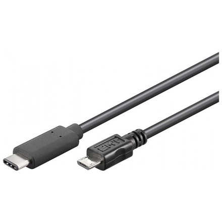 PremiumCord USB-C/male - USB 2.0 Micro-B/Male, černý, 1m, ku31cb1bk