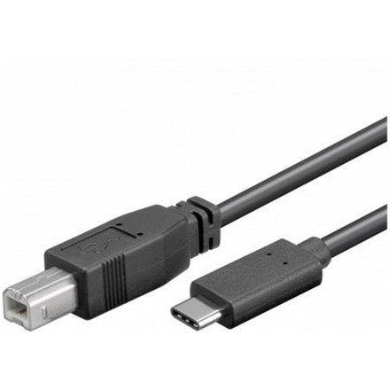 PremiumCord USB-C/male - USB 2.0 B/male, černý,1m, ku31cd1bk