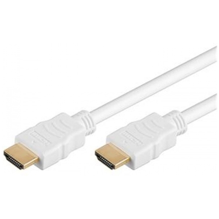 PremiumCord HDMI High Speed + Ethernet kabel,bílý, zlacené konektory, 1,5m, kphdme015w