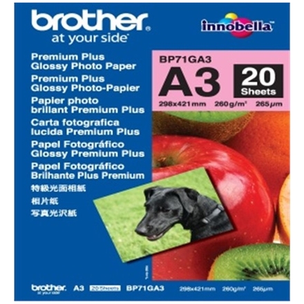 BROTHER BP71GA3, 20 listů, A3 Premium Glossy, 260g, BP71GA3