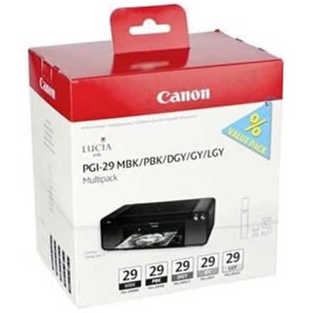 Canon PGI-29 MBK/PBK/DGY/GY/LGY/CO Multi pack, 4868B018 - originální