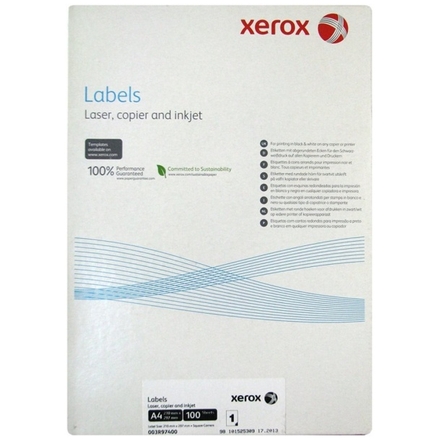 XEROX samolepici štítky A4 100 listu, 003R97400