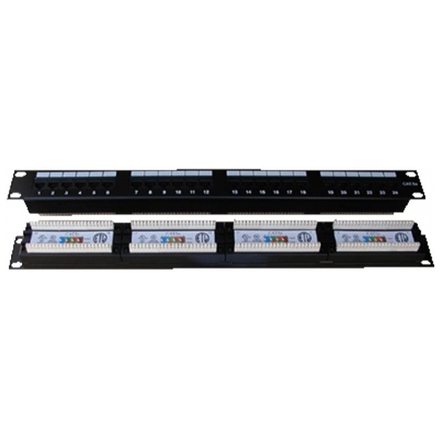 DATACOM Patch panel 24x RJ-45,Cat5e UTP,1U, 19" Dual, 3001