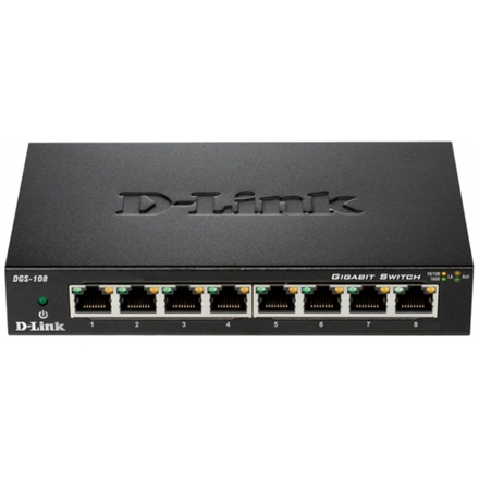 D-Link DGS-108 kovový 8-port 10/100/1000 Switch, DGS-108/E