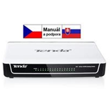 Tenda S16 - 16x 10/100 Mbps Fast Ethernet Switch, Fanless-bez ventilátorů, Desktop, 75010116