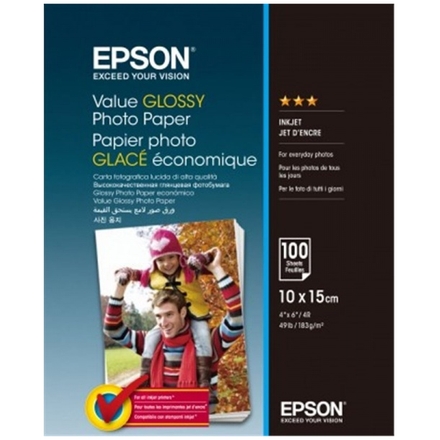 EPSON Value Glossy Photo Paper 10x15cm 100 sheet, C13S400039