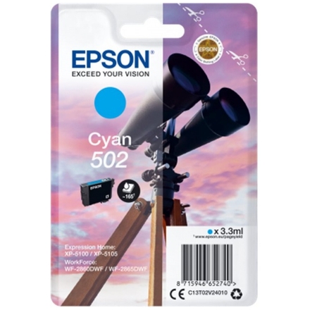 EPSON singlepack,Cyan 502,Ink,standard, C13T02V24010 - originální