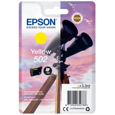 EPSON singlepack,Yellow 502,Ink,standard, C13T02V44010 - originální