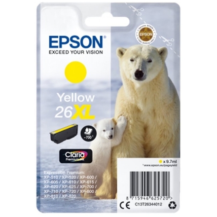 Epson Singlepack Yellow 26XL Claria Premium Ink, C13T26344012 - originální