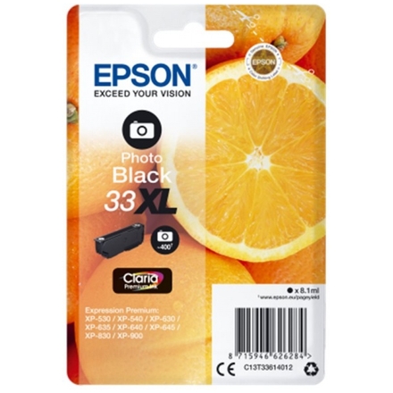 Epson Singlepack Photo Black 33XL Claria Prem. Ink, C13T33614012 - originální