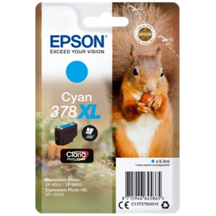 Epson Singlepack Cyan 378 XL Claria Photo HD Ink, C13T37924010 - originální