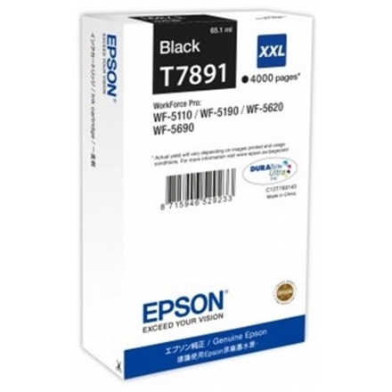 EPSON WF-5xxx Series Ink Cartridge XXL Black T7891, C13T789140 - originální