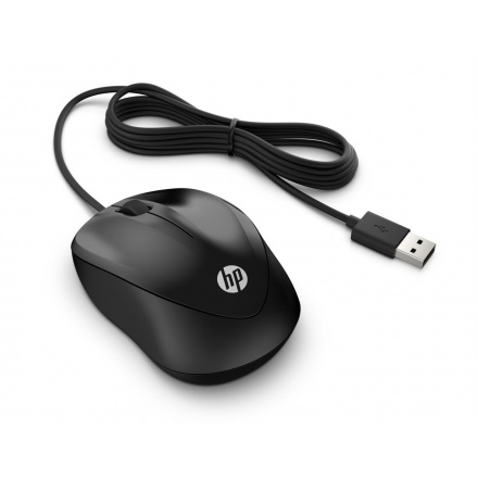HP Wired 1000/Cestovní/Optická/1 200 DPI/Drátová USB/Černá, 4QM14AA#ABB