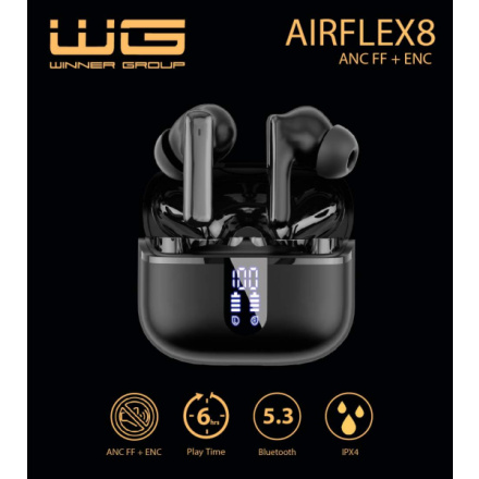 Bluetooth sluchátka WG AirFlex 8 (Černé), 12301