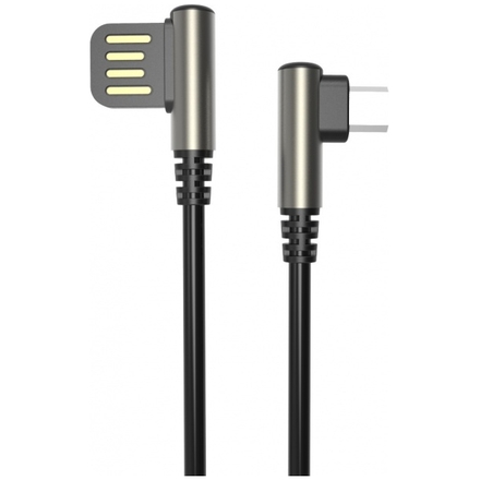 Datový kabel 90 stupňů zahnutý s Micro USB/1m/black, 6919