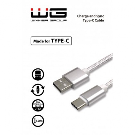 Datový kabel Type C (Bílý) 1 metr, 8591194074134