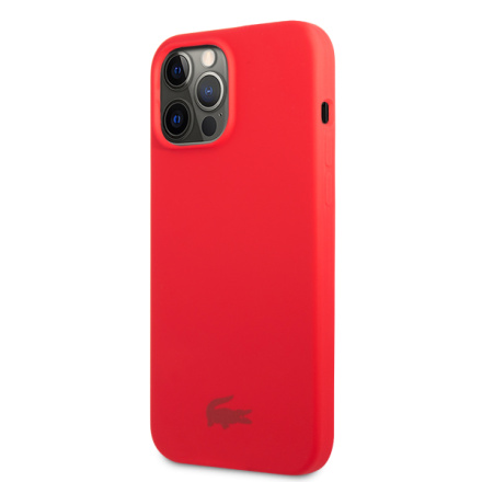 Lacoste Liquid Silicone Glossy Printing Logo Kryt pro iPhone 13 Pro Red, LCHCP13LSR