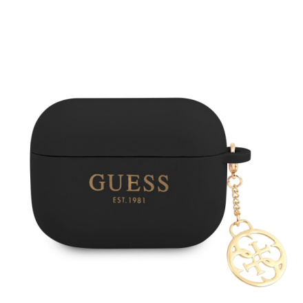 Guess 4G Charms Silikonové Pouzdro pro Airpods Pro Black, GUAPLSC4EK